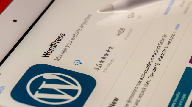 Wordpress Website and Icon on a computer