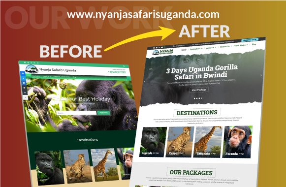 Uganda Web Design Services by Maniflex Ltd - Nyanja Safaris Uganda Case Study