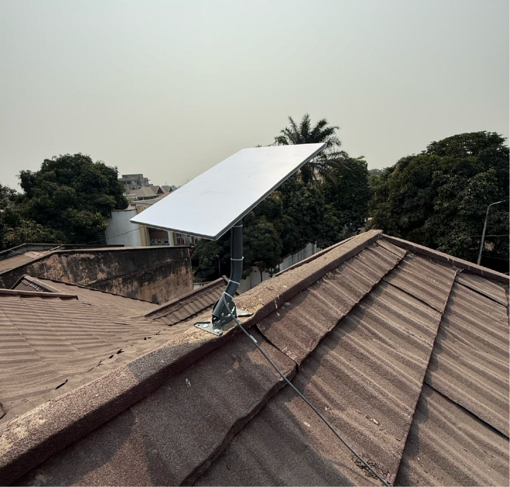 Starlink Uganda Standard kit installed on the roof at Makerere Kampala