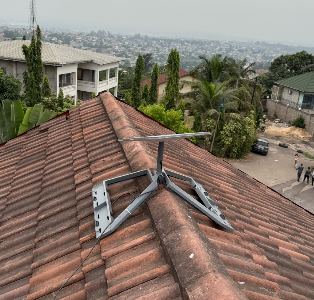 Starlink Uganda installed using ridgeline mount