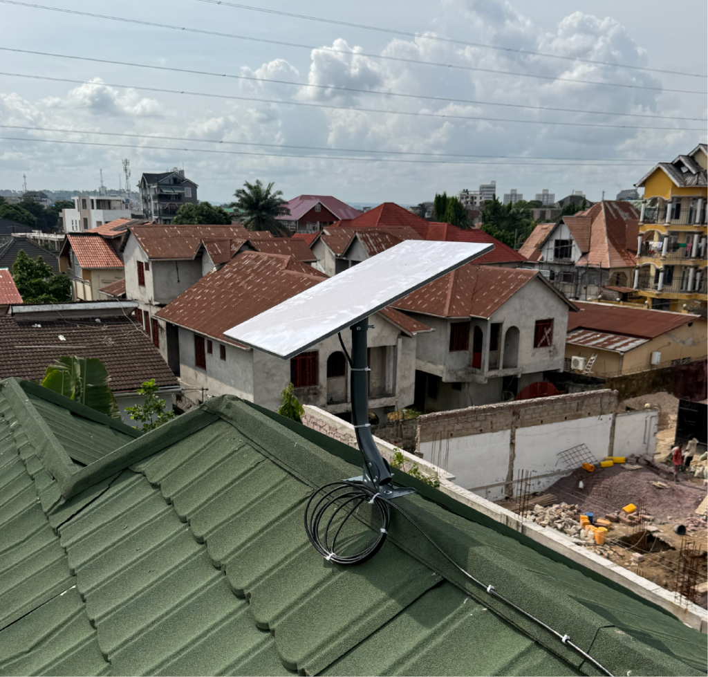 Starlink Uganda standard kit installed on green roof
