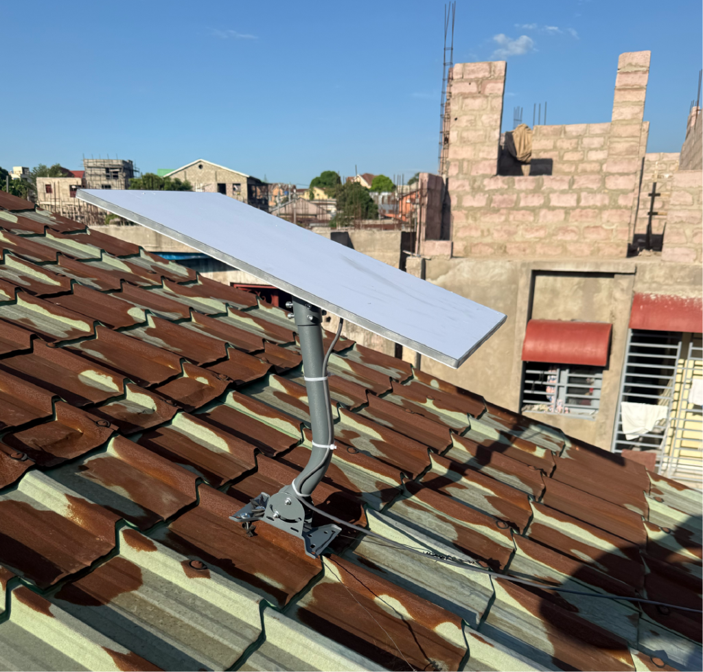 Starlink Uganda standard kit installed on the roof